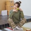 Women's Spring/Autumn Cotton Pajama Set with Built-in Bra, 2025 Model, Cute Dog Print, Indoor/Outdoor Wear