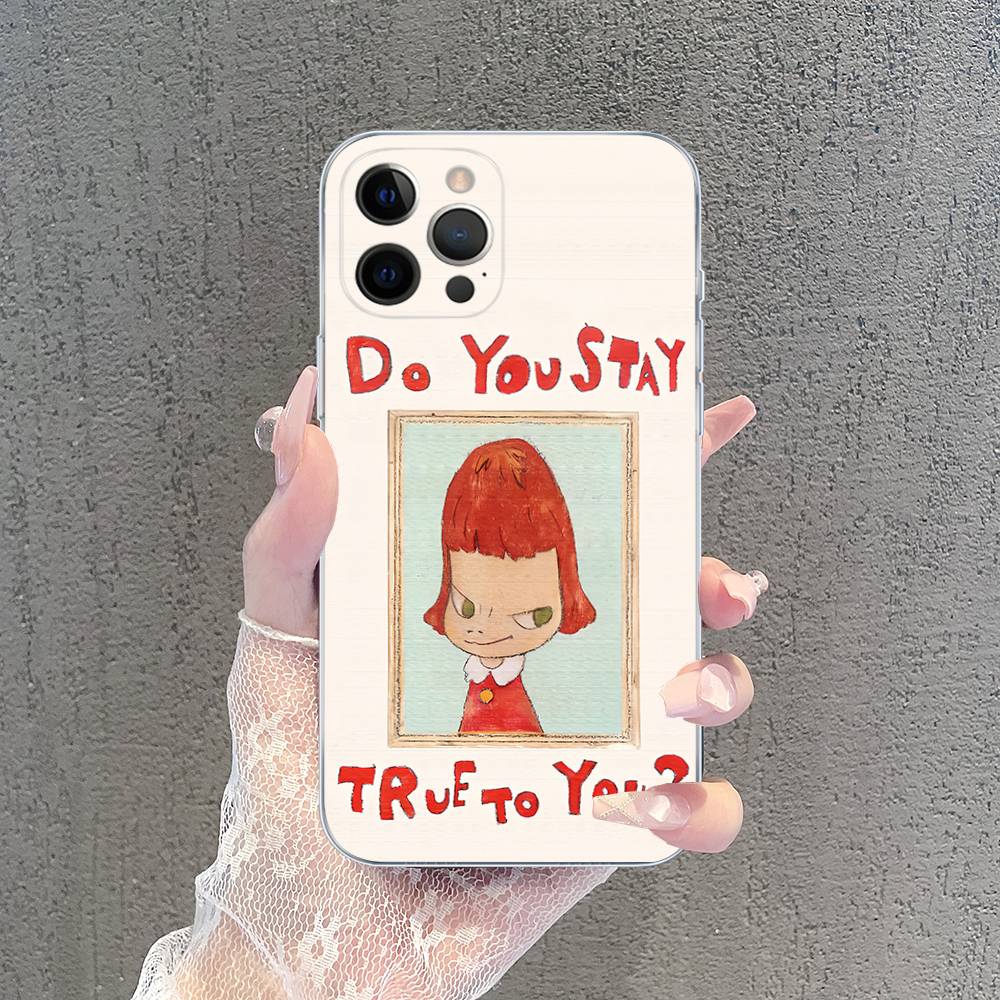 Contemporary Art Yoshitomo Nara Phone Case For IPhone 17 16 15 14 13 11 12 Pro Max 16 Plus Transparent