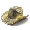 Vintage Textured Western Cowboy Hat Pu Men'S British Top Hat Big Brim Outdoor Shade Jazz Hat