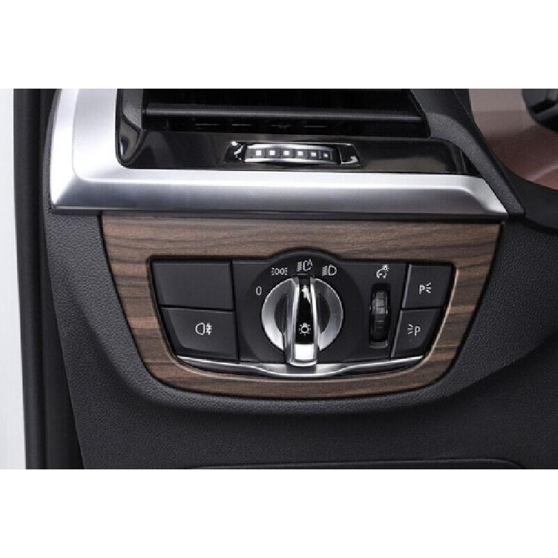 2018~ For BMW X3 G01 X4 Frame Trim Peach Wood Grain Headlight Switch Control
