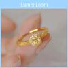 And Stylish Minimalist Open Design Square Sugar Yellow Crystal Ring For Women Jewelry Gold