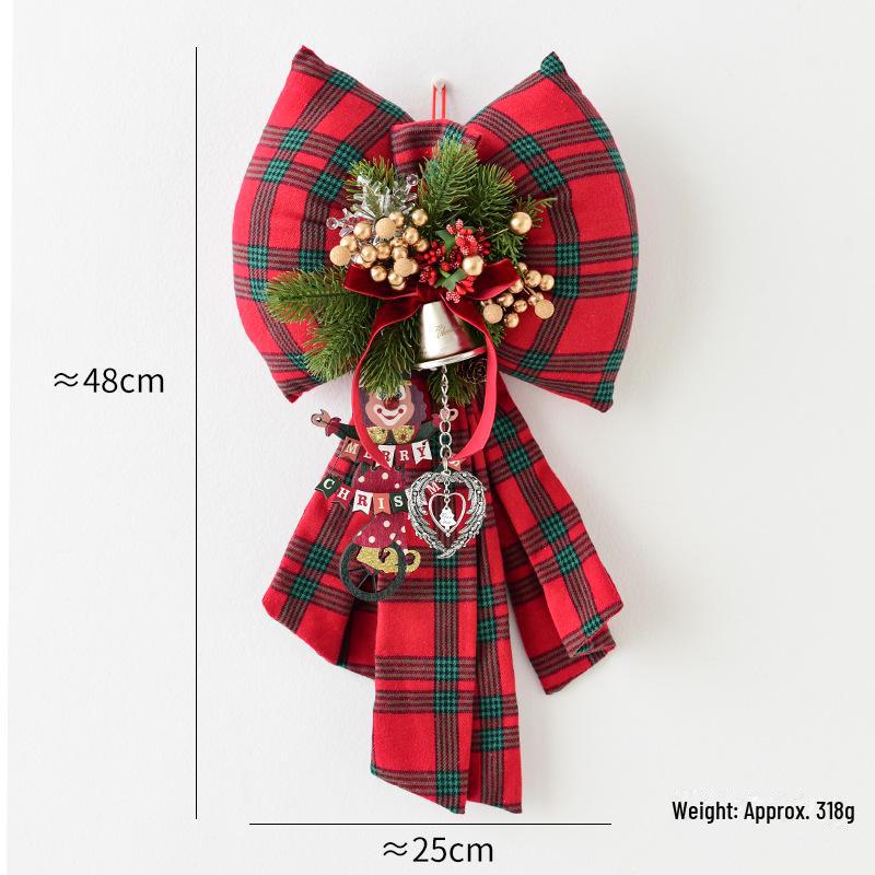 Large Red Velvet 3D Christmas Bow Pendant Ornament
