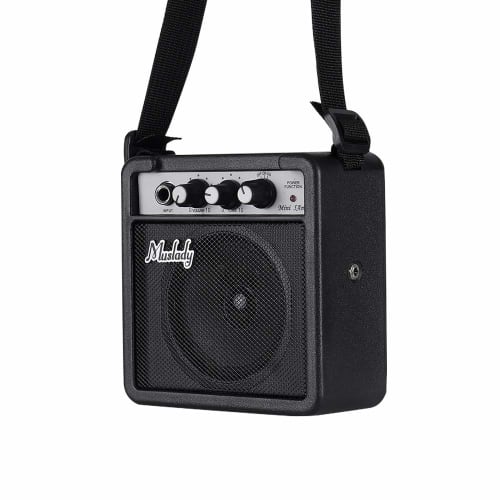 Tickas Mini Guitar Amplifier, 5W Mini Guitar Amplifier with 3.5mm and 6.35mm Inputs, 1/4-Inch Output, Speaker, Volume, Tone, and Overdrive Adjustments