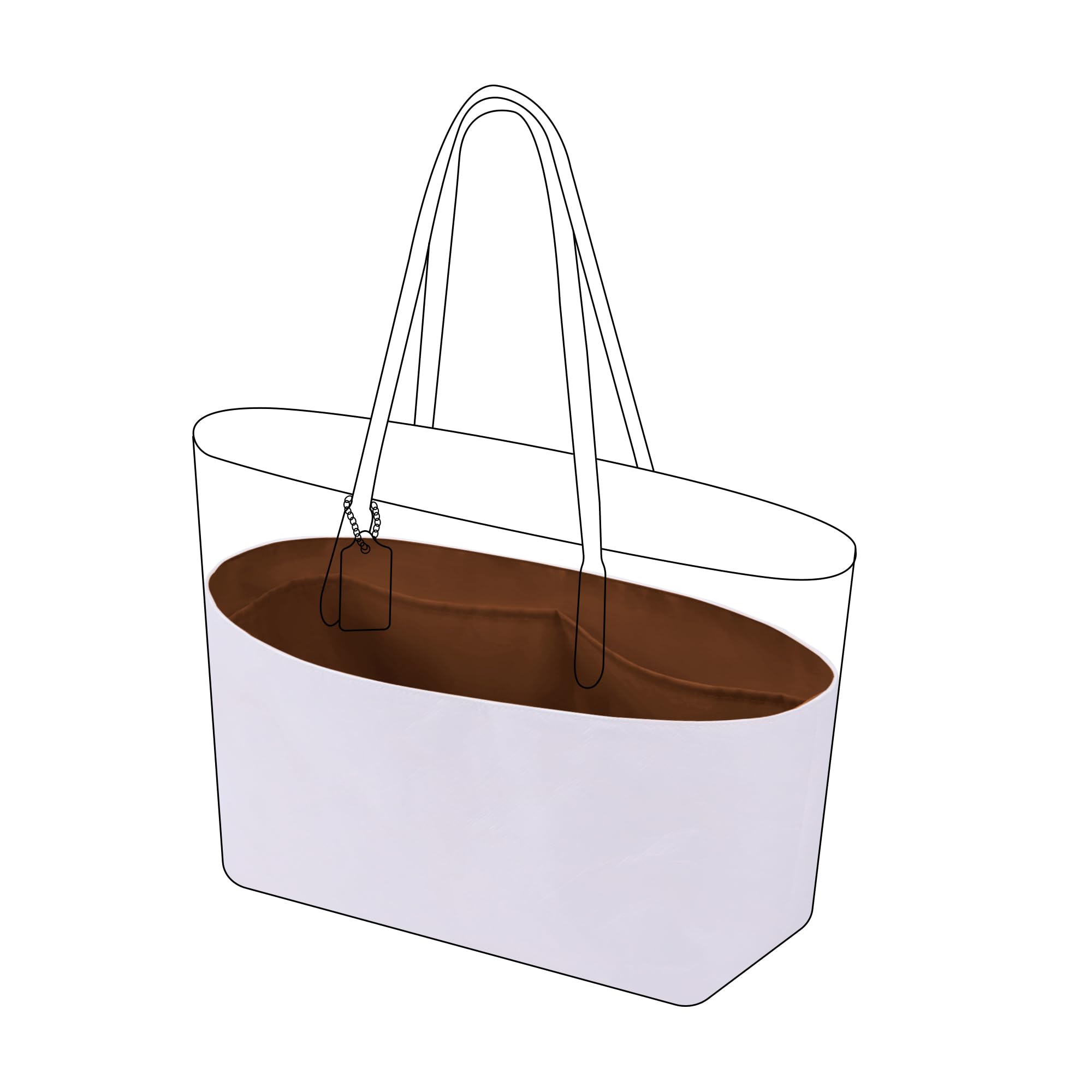 

DGAZ Сверхтонкий внутренний мешок из бумаги DuPont Tyvek, Водонепроницаемый, Сверхлегкий, Мягкий и Органайзер для сумок Coach City Tote (Золотой, Верх на молнии 30)