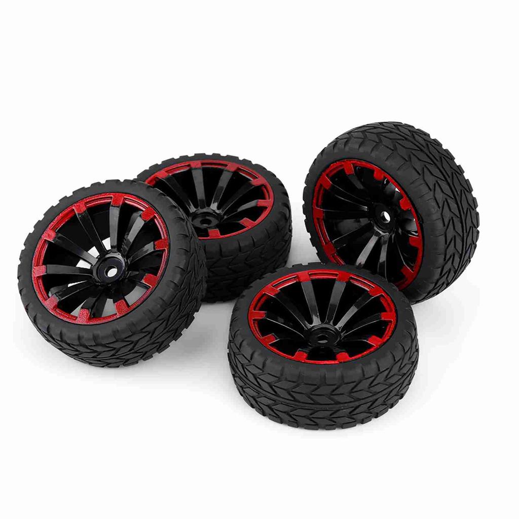 4pcs Set Tires Rubber Tyre Racing Off Road Vehicle Wheel Rim for RC 1:10 Car Part