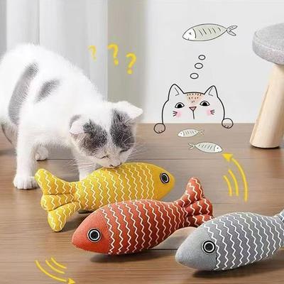2Pcs Fish Shaped Catnip Cats Toy Plush Cat Companion For Kitten Teeth Grinding Pillow Chewing Toy Claws Thumb Bite Pet Gift