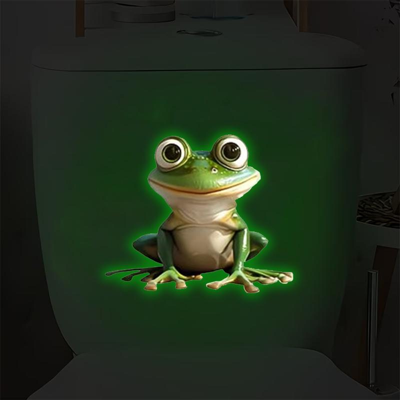 Glow-In-The-Dark Toilet Sticker Frog Bathroom Wall Sticker Luminous Switch And Outlet Decal Self-Adhesive Removable Home Decor