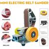 220V Mini Levigatrice a Nastro Elettrica Levigatrice Fai da Te Rettificatrice Taglierina Bordi Temperamatite Smerigliatrice Multifunzionale 10 PZ Cintura