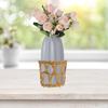 Happyyami 4pcs Wicker Woven Cup Holder Rattan Drink Glass Cup Holder Bottle Cover Rattan Vase Cover Sleeve Chic Rustic Table Centerpiece Decor for