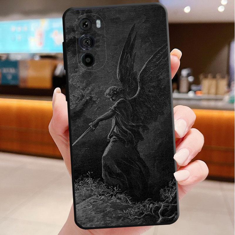 Phone Case For Motorola Edge 60 50 40 Pro 60 50 40 30 Ultra Neo Fusion Moto G Stylus G Black Angel Death demon