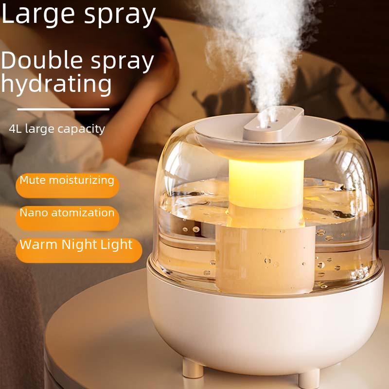 "2024 Dual Spray USB Humidifier - Large Capacity for Home, Office & Dorm, Aromatherapy & Desktop Friendly, Ideal Gift"