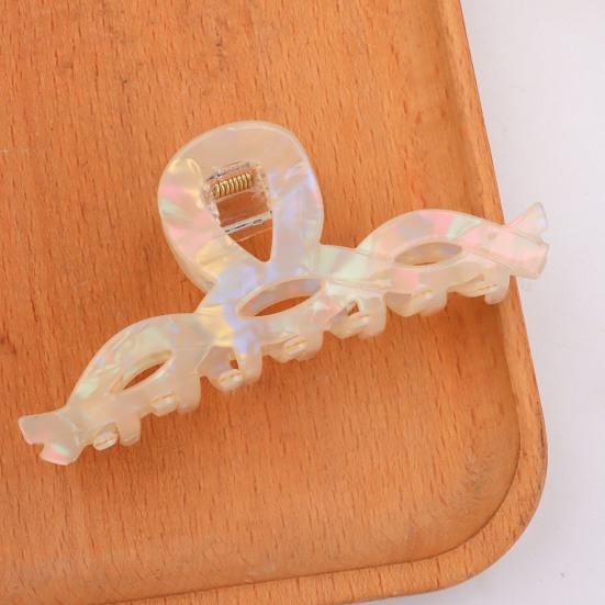 Hair Claw Large Wave Design Back Head Hair Clip Anti-slip Teeth Strong Grip Shark Hair Clip Versatile Hair Accessory