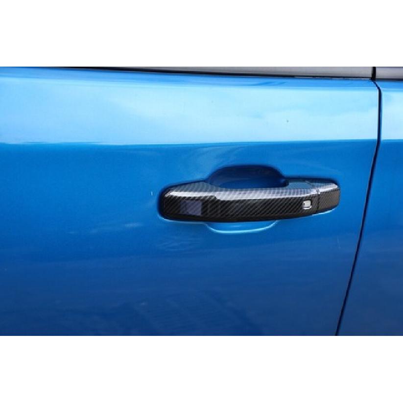 For + Chevy Silverado GMC Sierra Door Handle COVERS CARBON FIBER 4 Smart Key