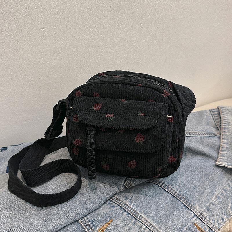 Wysokiej jakości retro sztruksowa torba na ramię crossbody mała kwadratowa torebka 2025 lato nowa prosta casualowa torebka na telefon komórkowy