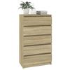 VidaXL Commode, Buffet with 5 Drawers, Storage Cabinet, Living Room Bedroom Furniture, Modern, Oak 823019