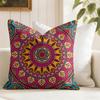 Mandala Style Decorative Cushion Cover Summer Linen Pillow Case Organic Fabric Cushion Cover Double-Sided Print Sofa Home Decor