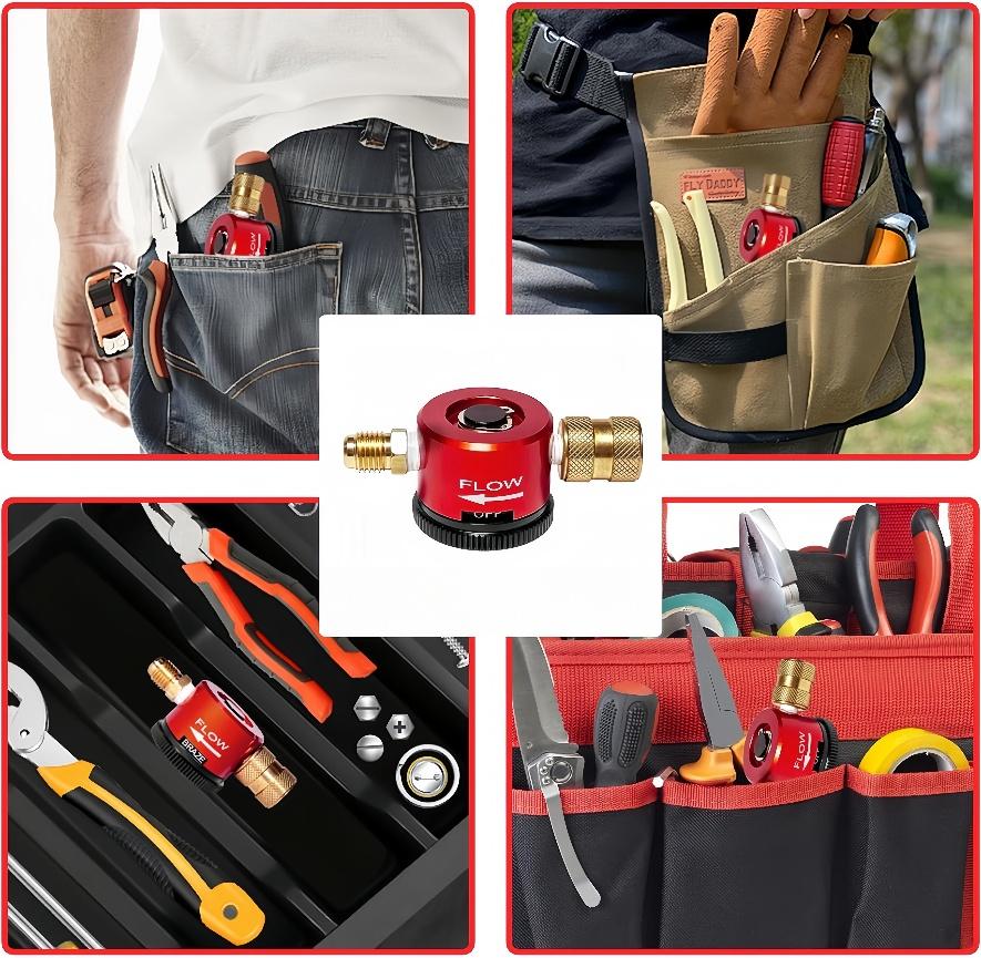 Nitrogen Regulator HVAC, Nitrogen Purge Tool 1/4 Inch Connector Nitrogen Gas Regulator Brazing Tool, for Air Conditioning