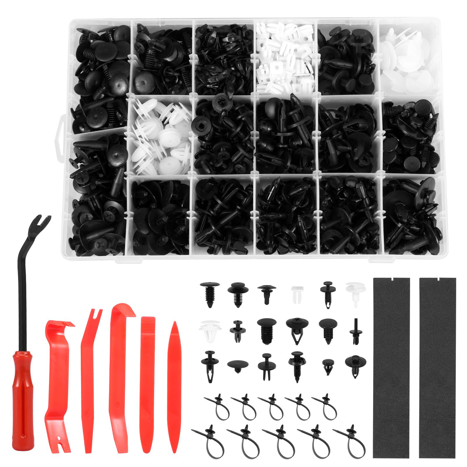 

716Pcs Car Fastener Clips Kit Mixed Bumper Rivets Fasteners Auto Push Type Pin Retainer Trim Bumper Door Trim Panel Clips Repair