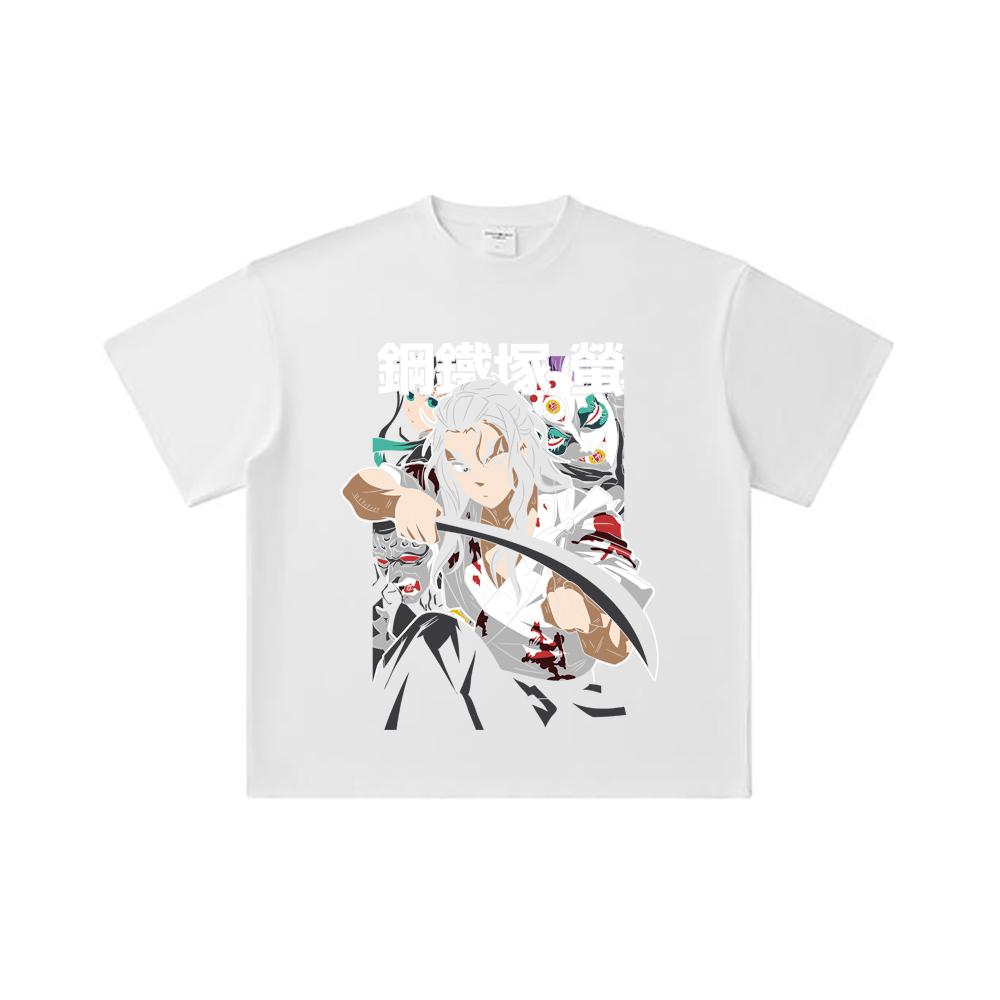 260 GSM Double Yarn 32 Count 100% Cotton Demon Slayer V27 Haganezuka Print Unisex Heavy Cotton T Shirt