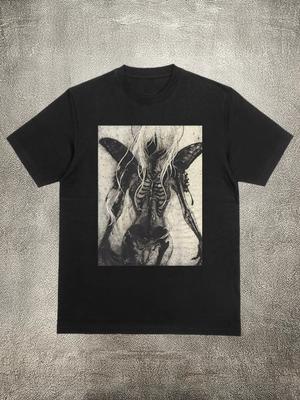 2025 Summer Hot Sale Pure Cotton Men's Crew-Neck Short-Sleeve T-Shirt with Dark Elf  Graphic Vintage Oversize T Shirts Tops