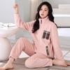 Pajamas Women'S Winter Coral Fleece Thickened Fleece Warm Autumn And Winter Flannel Winter Winter Can Be Worn Outside Loungewear