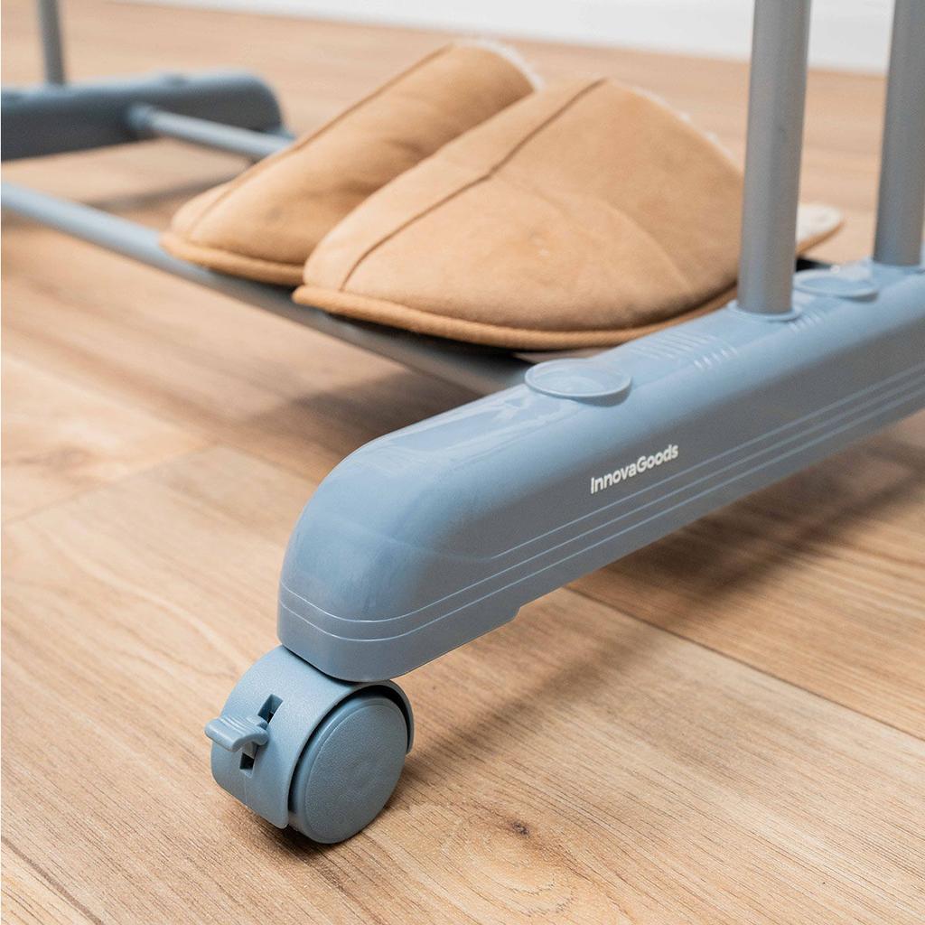 Foldable Vertical Extendable Clothes Drying Rack with Wheels Dolver XL InnovaGoods 30 Bars