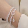 Double Circle Natural Strawberry Crystal Bracelet Bracelet. Bangles Women Fashion Jewelry Accessories Gift