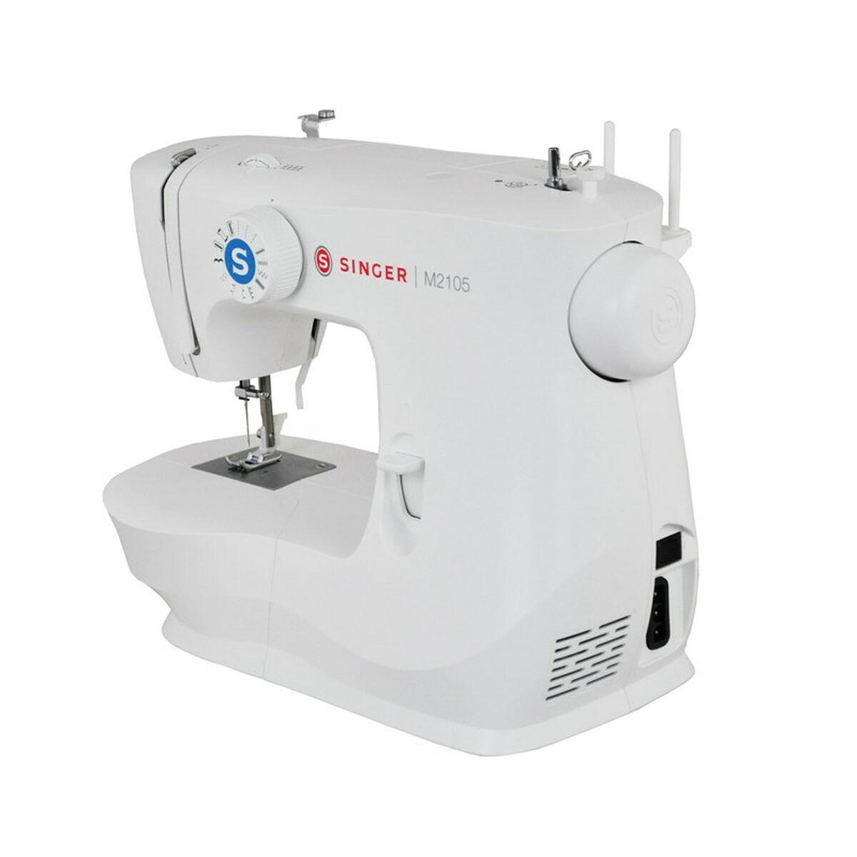 SINGER M2105, Weiß, Halbautomatische Nähmaschine, Sägen, 4 Step, Leiter, Drehregler, Elektro - Bild 4