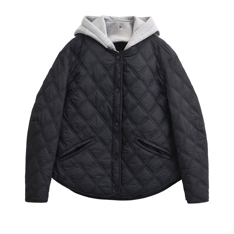 Fashion Style 2024 Fall and Winter New Women's Clothing Hooded round Neck Long Sleeves Heattech Cotton Jacket Outwear 8073246