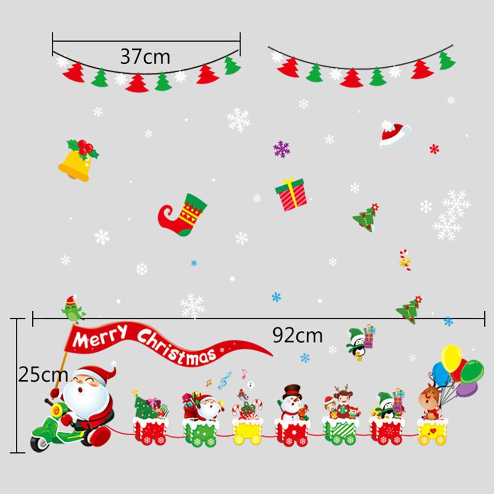 Christmas Window Sticker Xmas Glass Window Decor Snowman Snowflake Electrostatic Wall Sticker New Year Birthday Party Decoration