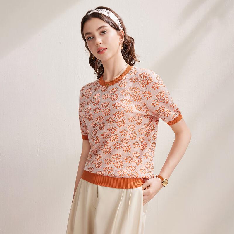 Zhao Jun 2026 Spring/Summer Mulberry Silk Blend Jacquard Knit T-shirt