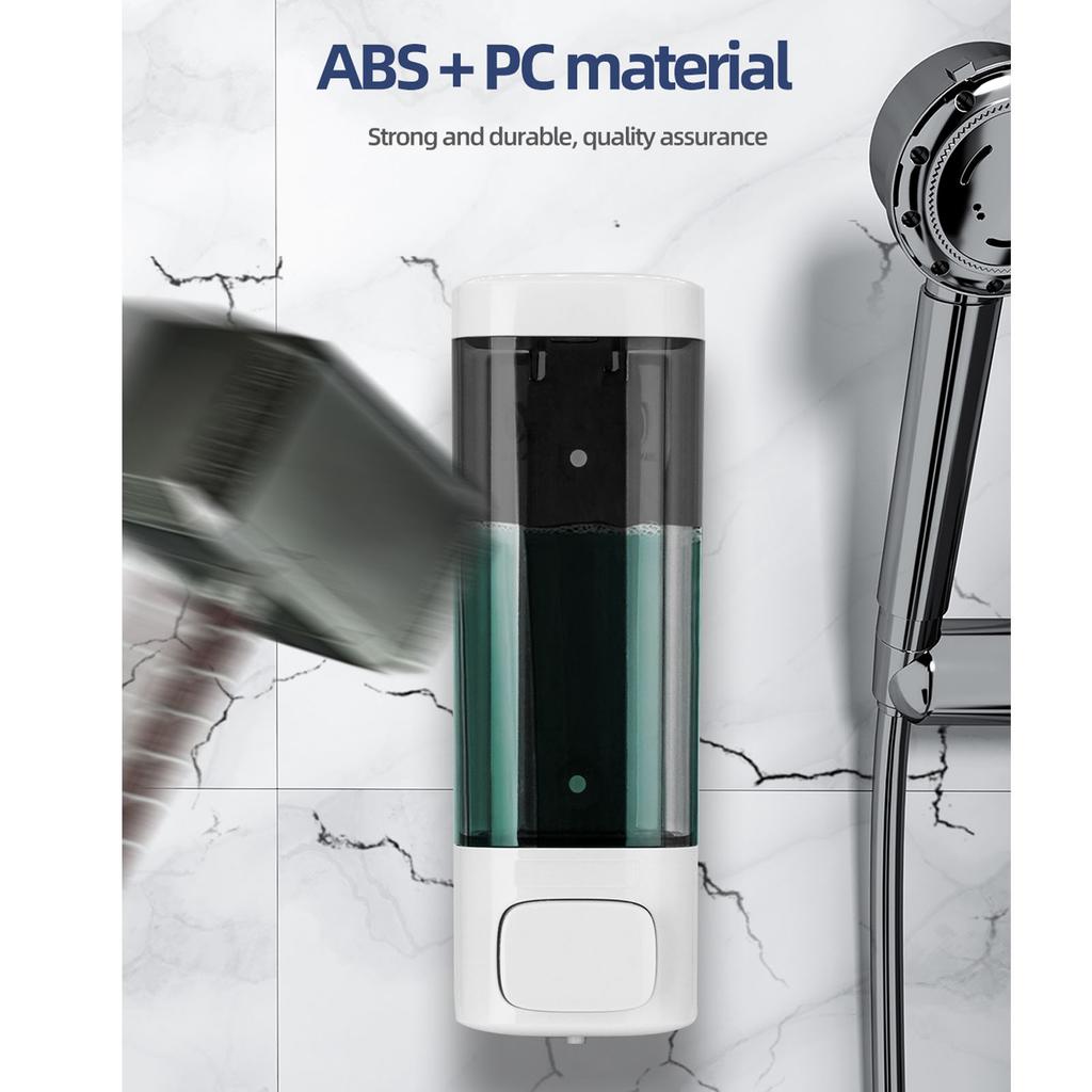 Soap Dispenser White 320ml Wall Mounted Single Manual Soap Dispenser with Lock for Bathroom Kitchen
