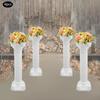 4-Piece Wedding Roman Columns Set, 34.65-Inch Artistic Greek Columns, Plastic Flower Pot Holders, White Decor