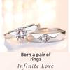 Version Korean Of Men Fashion And Women Couples Ring Live Platinum Plated Wedding Light Luxury Zircon Ring Valentines Day Gift