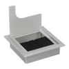 Aluminum Alloy Rectangle Desk Wire Hole Cover Table Outlet Port Computer Desk Cable Grommet Hole Holder with Black Brush