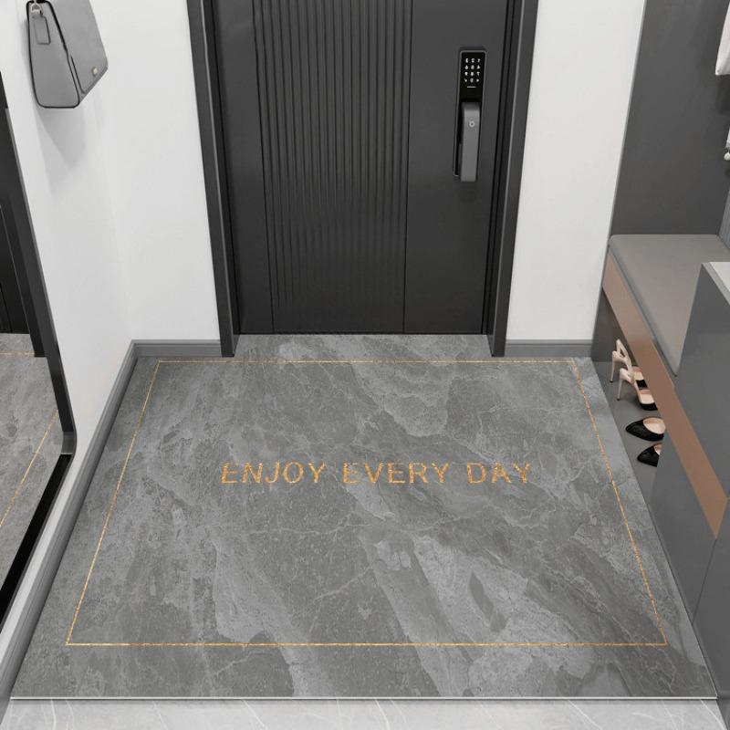 Moderní rohožka Užijte si každý den Design Šedá oranžová barevná schéma Protiskluzová rohožka pro dekoraci předsíně domu