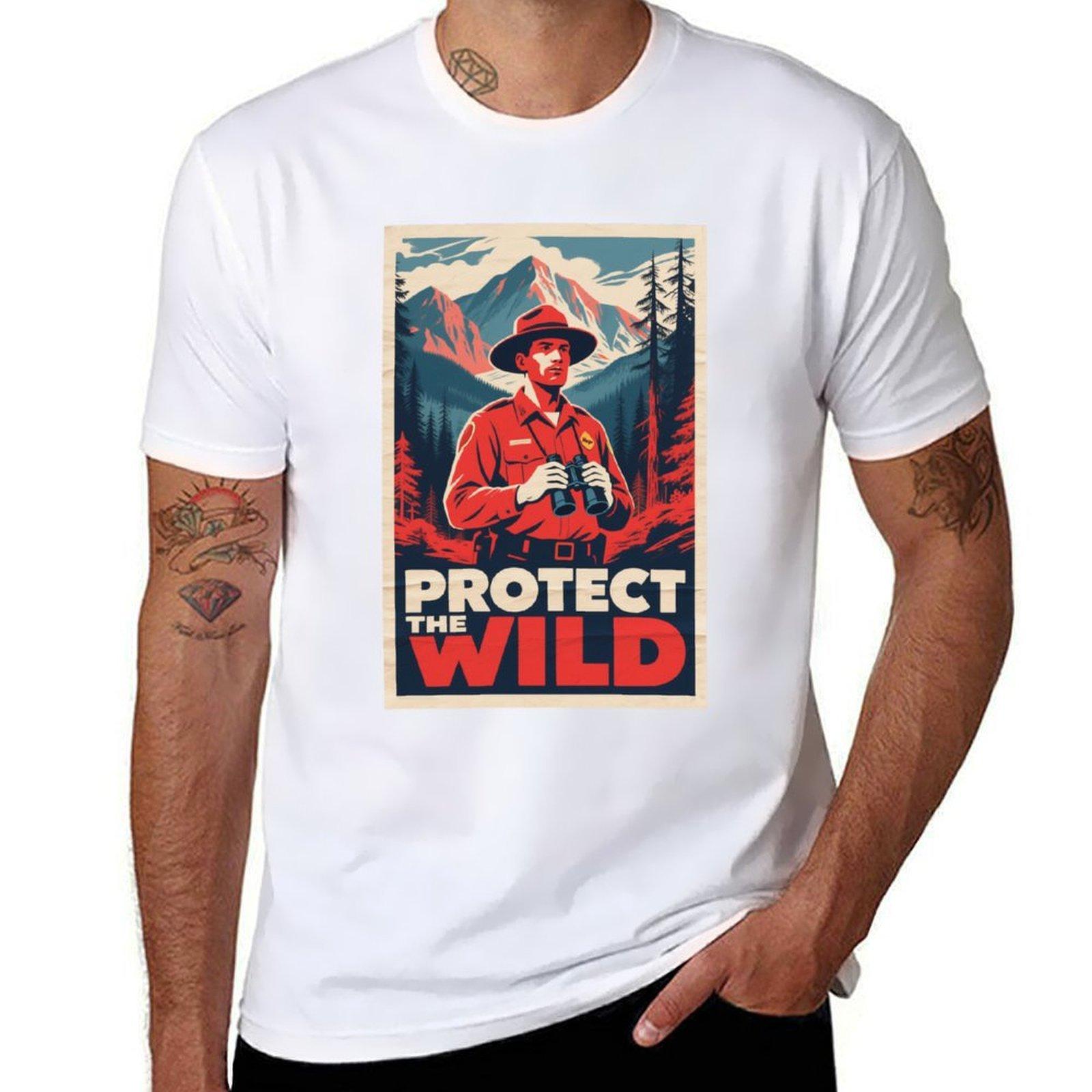 Protect The Wild Forest Ranger Hope Style Propaganda Retro Tshirt Affliction Shirts Unisexs Designer Clothes S