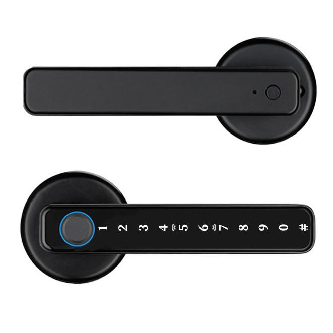 

[Склад в Сингапуре] Цифровой замок Замок для двери с отпечатком пальца Электронный кодовый Смарт-замок для двери Приложение TUYA Black
