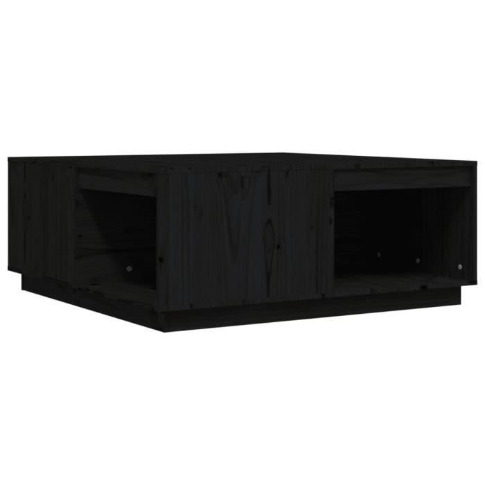 814523 vidaXL Table basse Noir 100x101x40,5 cm Bois massif de pin