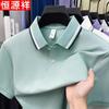 Hengyuanxiang Men's Business Casual Color-block Polo Shirt