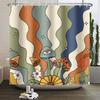 Retro Boho Shower Curtain - Vibrant 70s Floral & Mushroom Designs for Cozy Bathroom Décor, Waterproof, Easy Care & Groovy Vibes