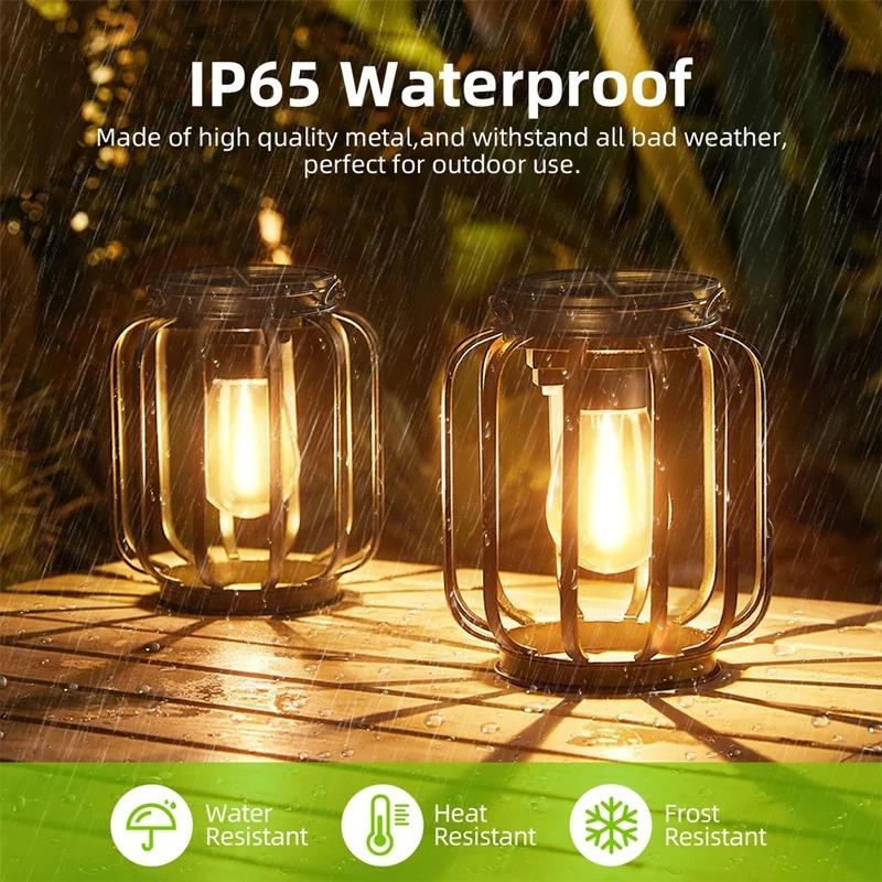Solar Lanterns Outdoor Waterproof Hanging Solar Lights Upgraded Brighter Auto On/Off Lighting for Yard Patio Pathway Porch Garden Landscape Decoration