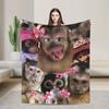Grappige Apen Cartoon Deken Warm Gezellig Pluizig Plaid Dekens voor Bank 50x60 Inch Meerdere Maten Dekbedden