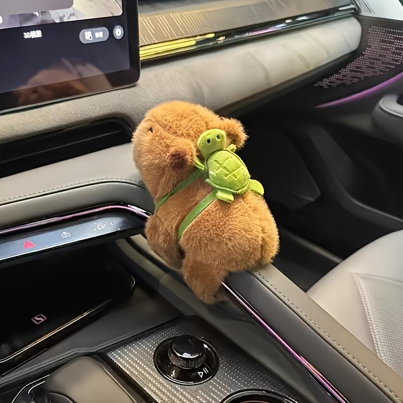 

Capybara Plush Doll with Green Turtle Backpack Soft Animal Car Decor, Fit for Most Vehicles, Cute Interior Accessory for Drivers
