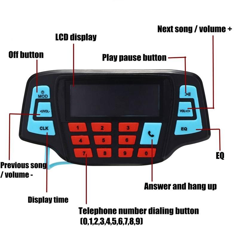 Motorcycle Studio Audio Sound System Stereo Speakers FM Radio MP3 Music Player Scooter ATV Remote Control Alarm Speaker Scooter