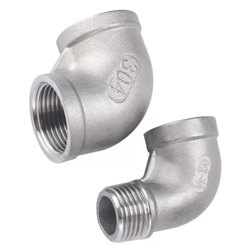 1/8" 1/4" 3/8" 1/2" 3/4" 1" Female X Male Thread Street Elbow 90 Degree Angled SS 304 Stainless Steel Pipe Fitting Connectors