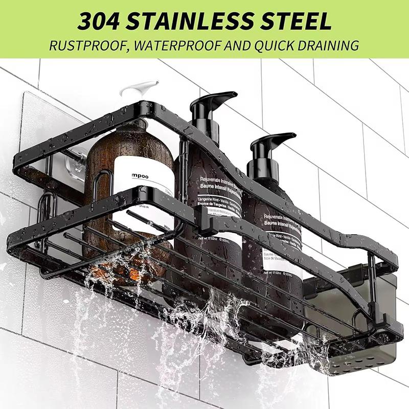 Badezimmerregale Organizer Ohne Bohren Klebend Wandmontiert Badezimmerdusche Rostfrei Edelstahl Organizer Aufbewahrung