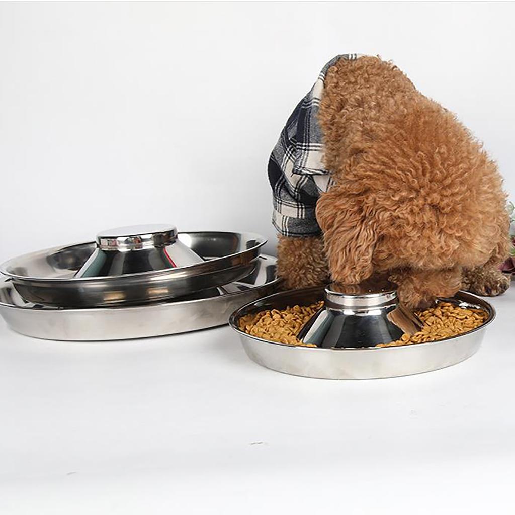 Dog Bowl Stainless Steel Slow Feeder Dog Bowl 26cm Diameter Gift