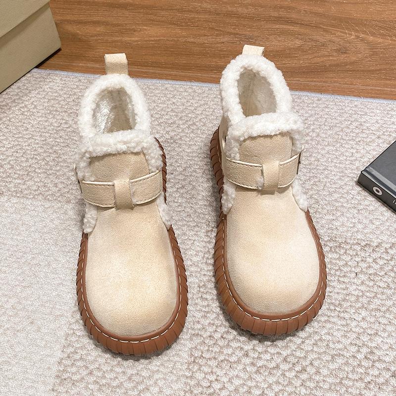 Fashion Aphixta Buckle Dec 4cm Chunky Heel Women Warm Snow Boots Sneaker Shoes Short Plush Ladies Footwear Botas De Invierno Para Mujer