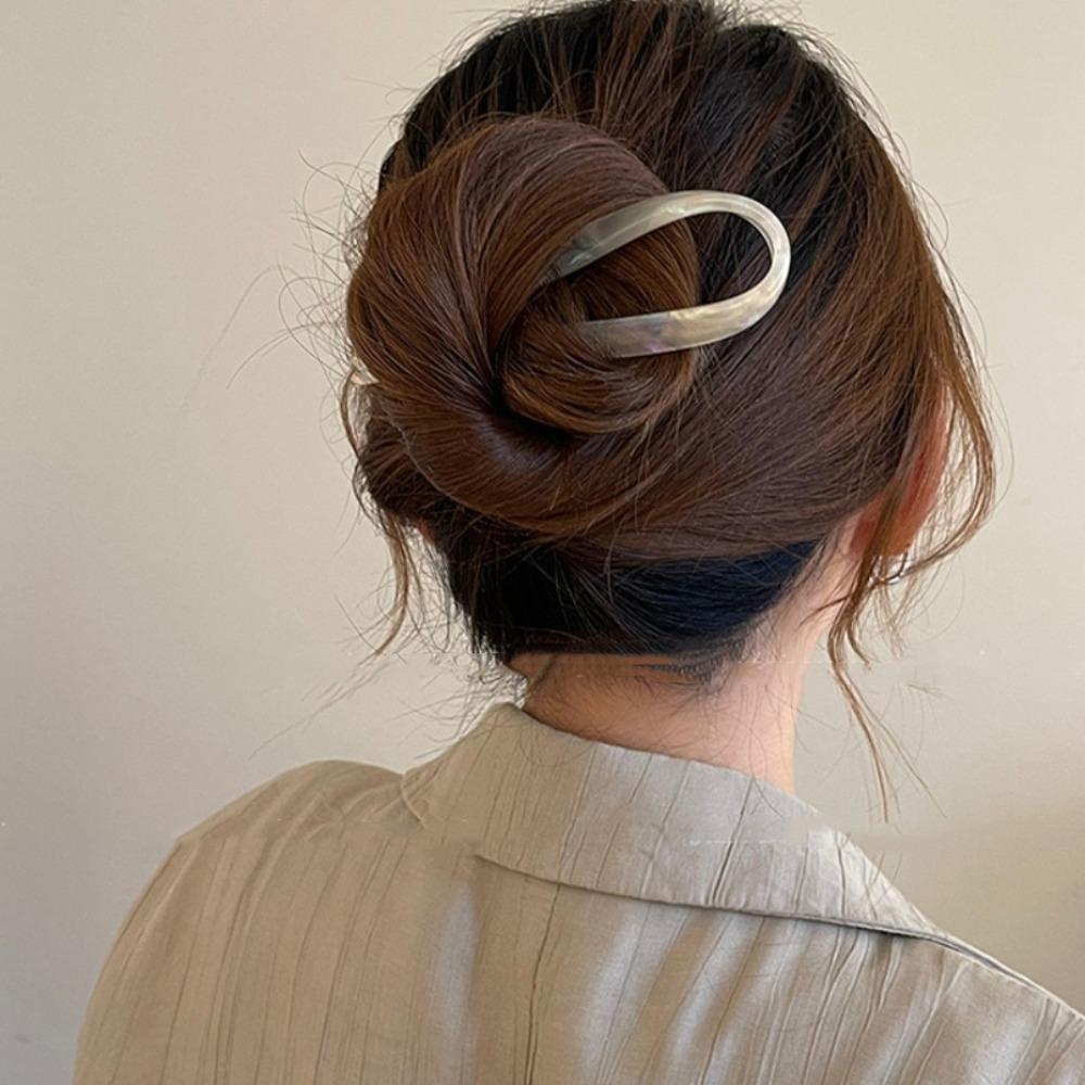 Geometrische Acetat Haarnadel Kopfschmuck Chinesischer Stil Haargabel Kreativer U-förmiger Haarstab Damen
